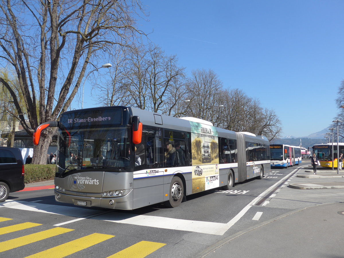 (202'966) - AAGR Rothenburg - Nr. 11/LU 233'709 - Solaris am 23. M�rz 2019 beim Bahnhof Luzern