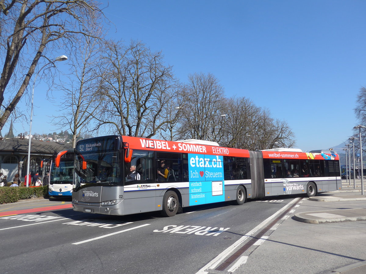(202'989) - AAGR Rothenburg - Nr. 2/LU 15'732 - Solaris am 23. M�rz 2019 beim Bahnhof Luzern