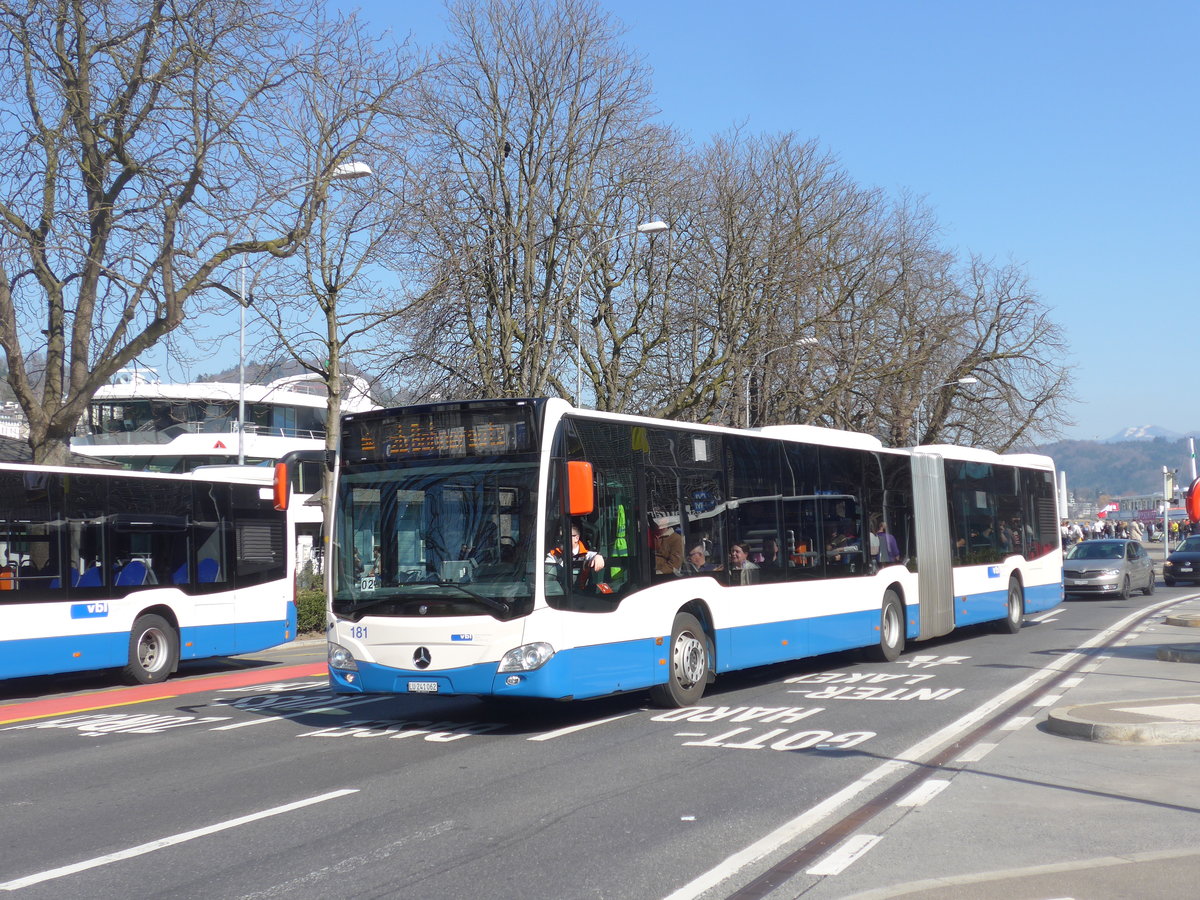 (203'003) - VBL Luzern - Nr. 181/LU 241'062 - Mercedes am 23. M�rz 2019 beim Bahnhof Luzern