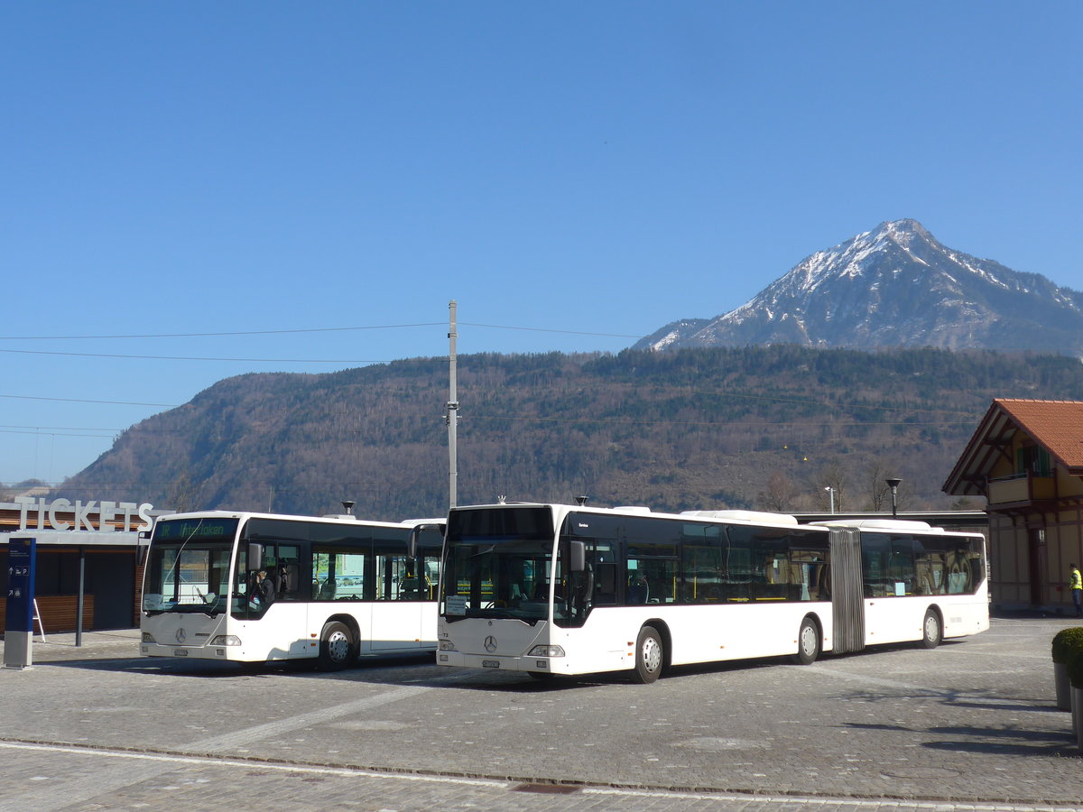 (203'041) - Welti-Furrer, Bassersdorf - Nr. 73/ZH 712'673 - Mercedes (ex Nr. 97) am 23. M�rz 2019 beim Bahnhof Alpnachstad