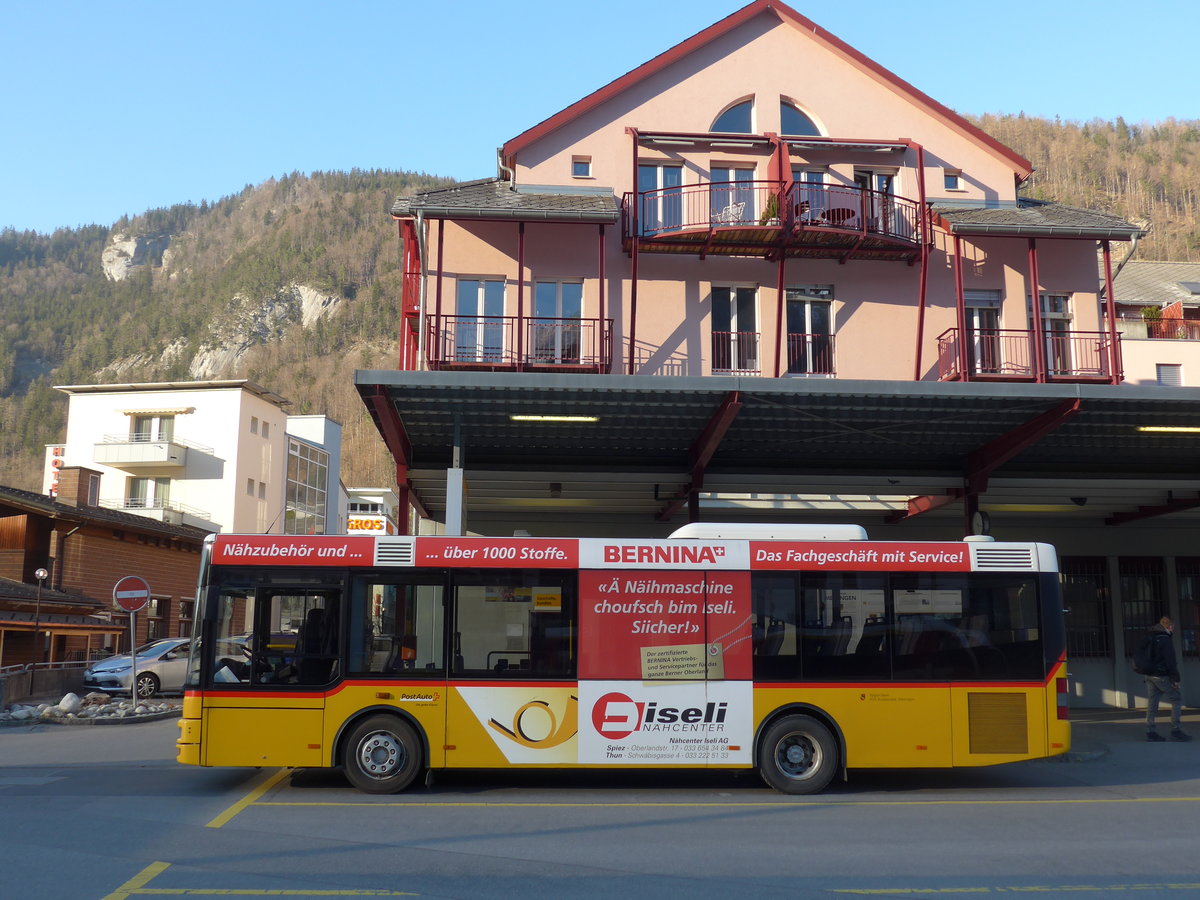 (203'055) - PostAuto Bern - BE 614'040 - MAN/G�ppel (ex AVG Meiringen Nr. 72) am 23. M�rz 2019 in Meiringen, Postautostation