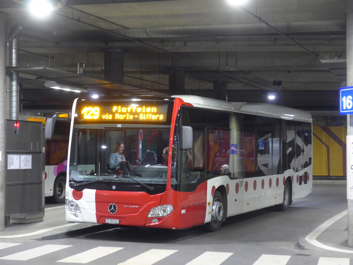 (203'058) - TPF Fribourg - Nr. 1001/FR 300'205 - Mercedes am 24. M�rz 2019 in Fribourg, Busbahnhof