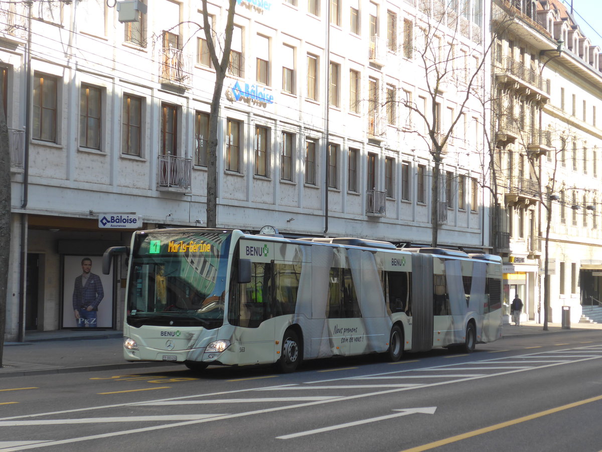 (203'066) - TPF Fribourg - Nr. 563/FR 300'416 - Mercedes am 24. M�rz 2019 beim Bahnhof Fribourg