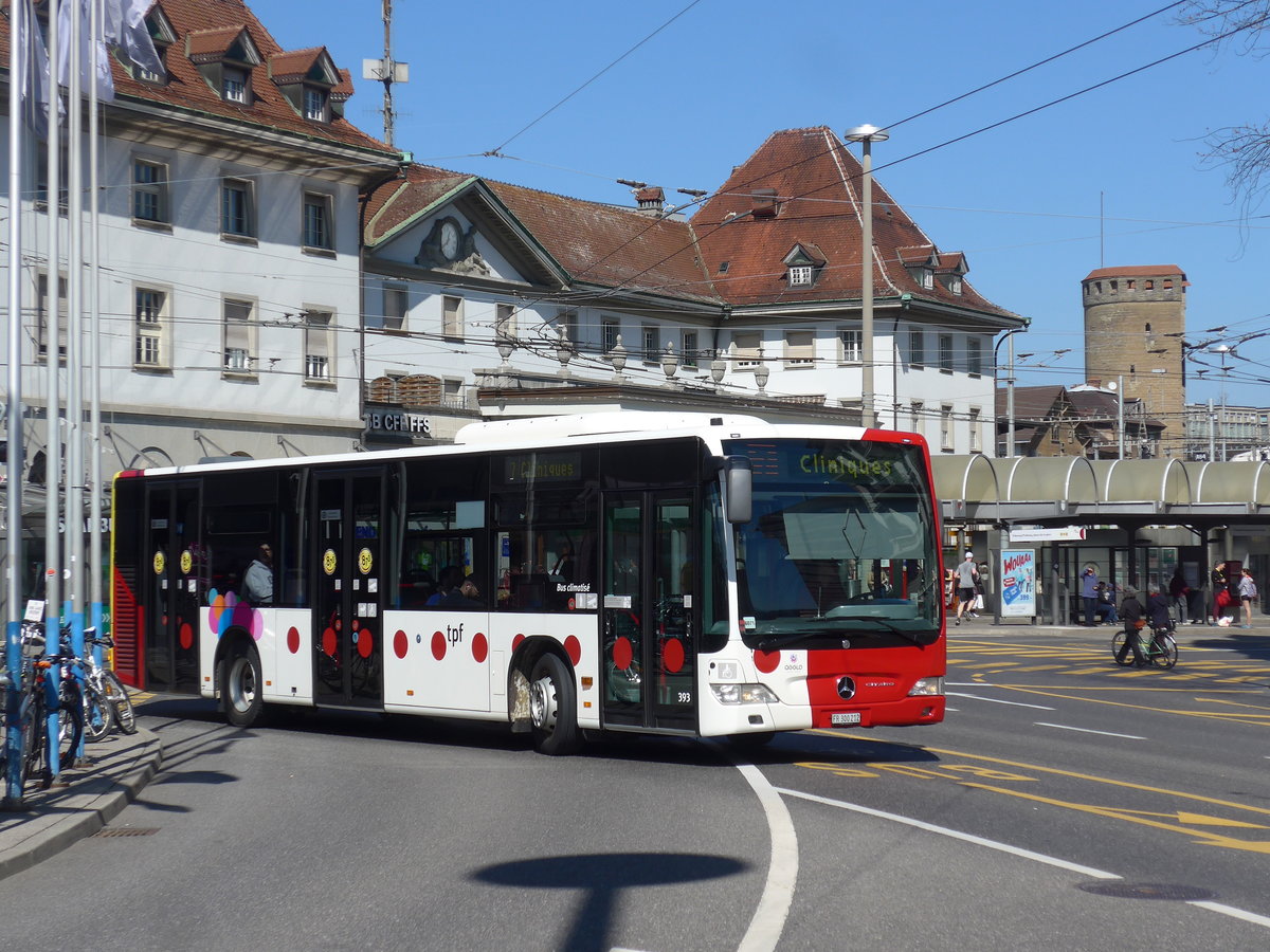 (203'228) - TPF Fribourg - Nr. 393/FR 300'212 - Mercedes (ex Nr. 801) am 24. M�rz 2019 beim Bahnhof Fribourg