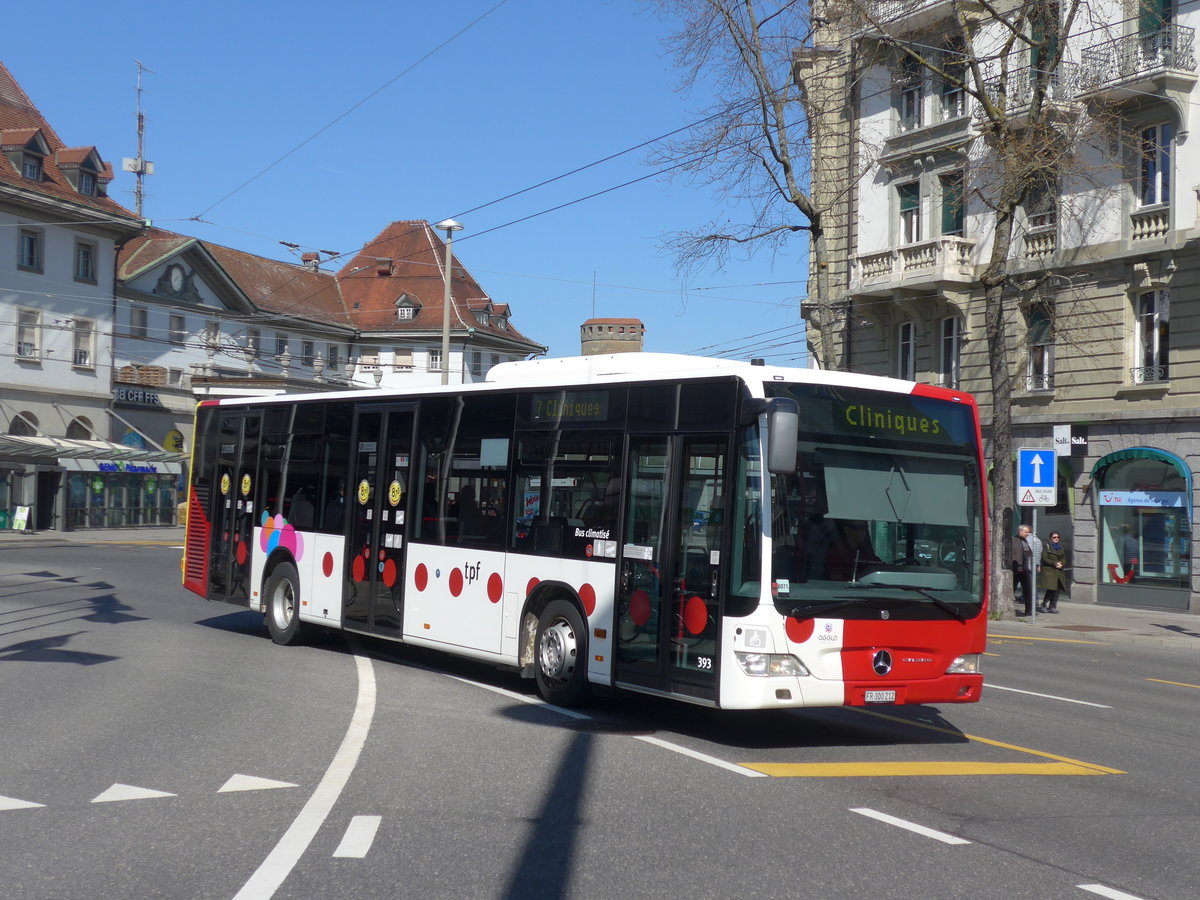 (203'245) - TPF Fribourg - Nr. 393/FR 300'212 - Mercedes (ex Nr. 801) am 24. M�rz 2019 beim Bahnhof Fribourg