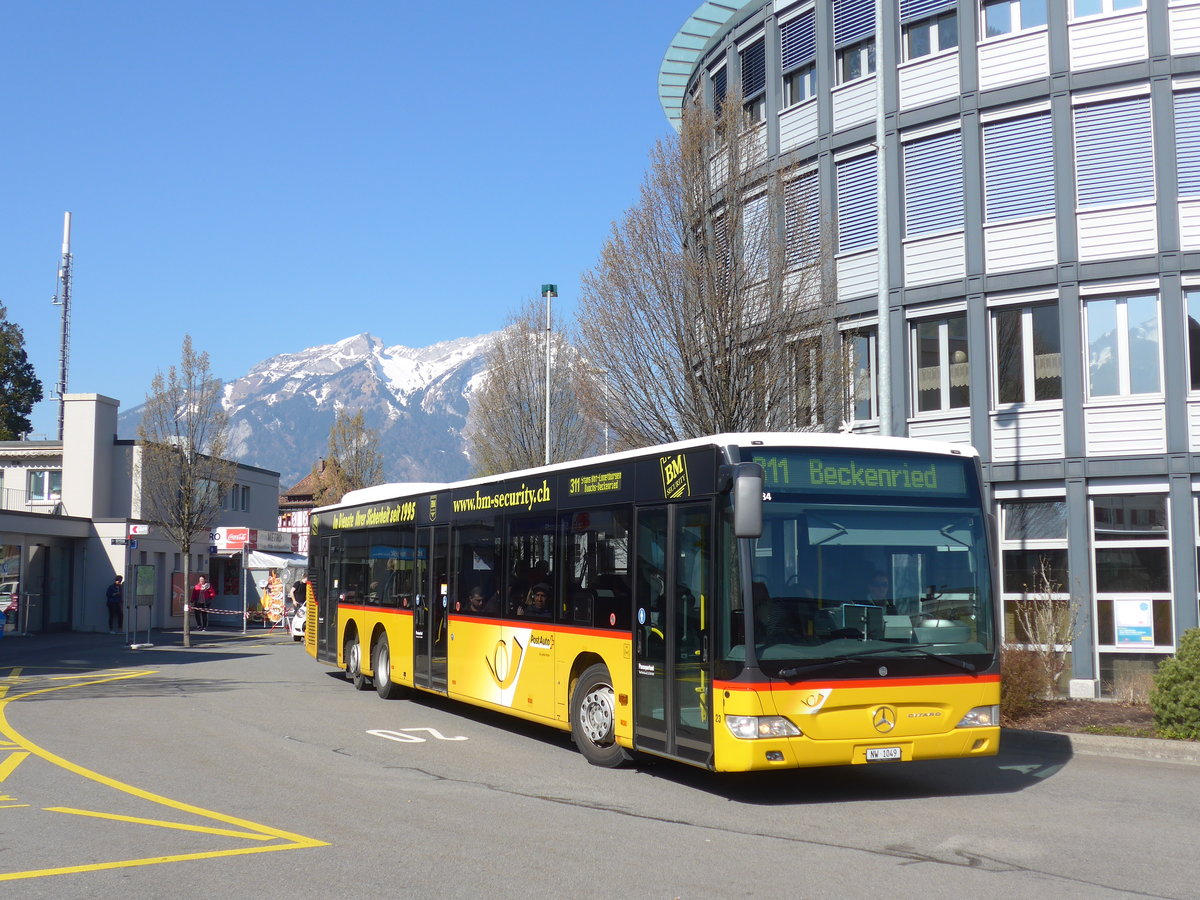 (203'293) - Thepra, Stans - Nr. 23/NW 1049 - Mercedes am 30. M�rz 2019 beim Bahnhof Stans
