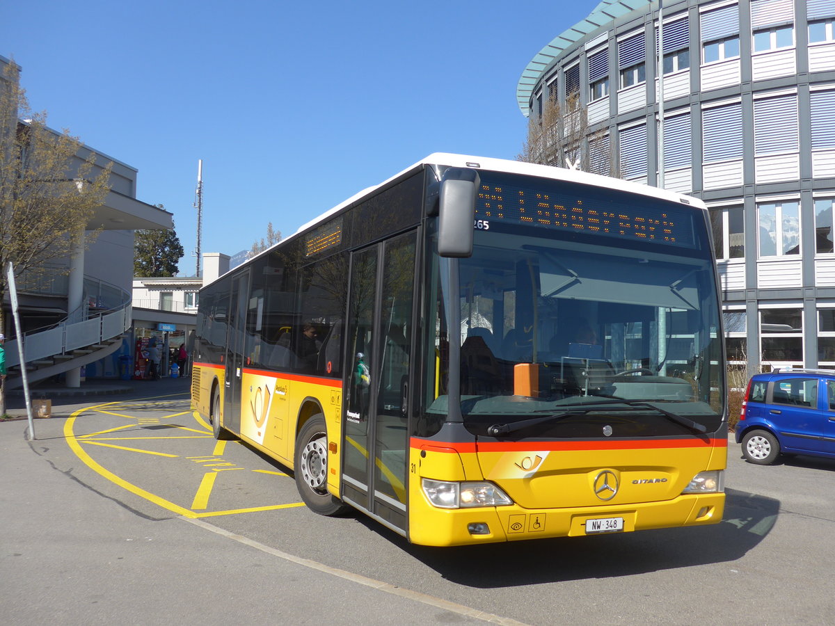 (203'295) - Thepra, Stans - Nr. 31/NW 348 - Mercedes am 30. M�rz 2019 beim Bahnhof Stans