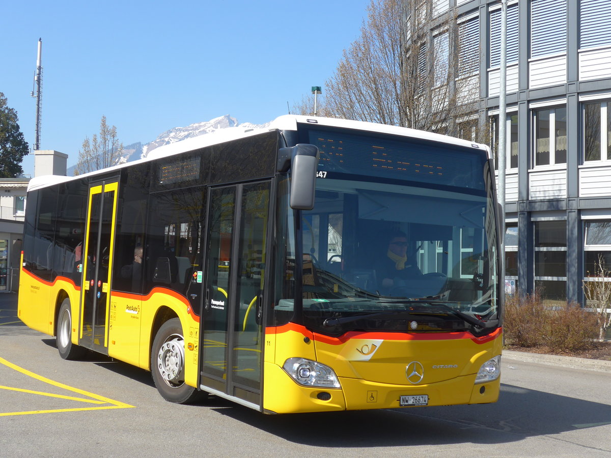 (203'309) - Thepra, Stans - Nr. 11/NW 26'674 - Mercedes am 30. M�rz 2019 beim Bahnhof Stans