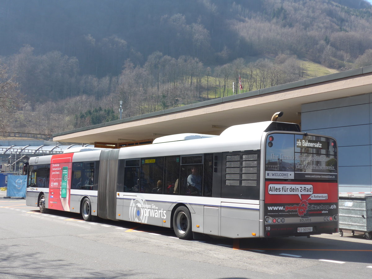 (203'314) - AAGR Rothenburg - Nr. 10/LU 160'096 - Solaris am 30. M�rz 2019 beim Bahnhof Hergiswil