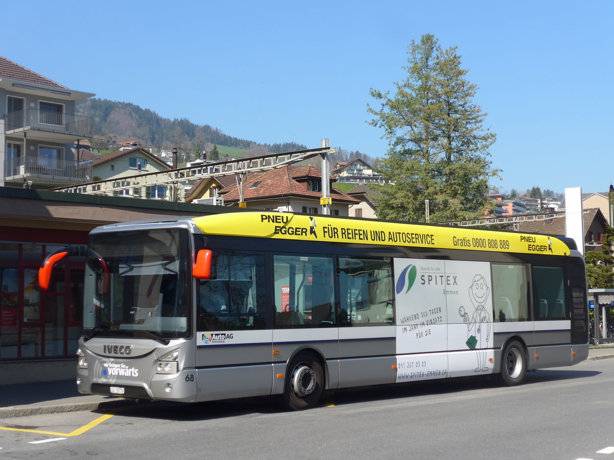 (203'317) - AAGR Rothenburg - Nr. 68/LU 15'770 - Iveco am 30. M�rz 2019 beim Bahnhof Hergiswil
