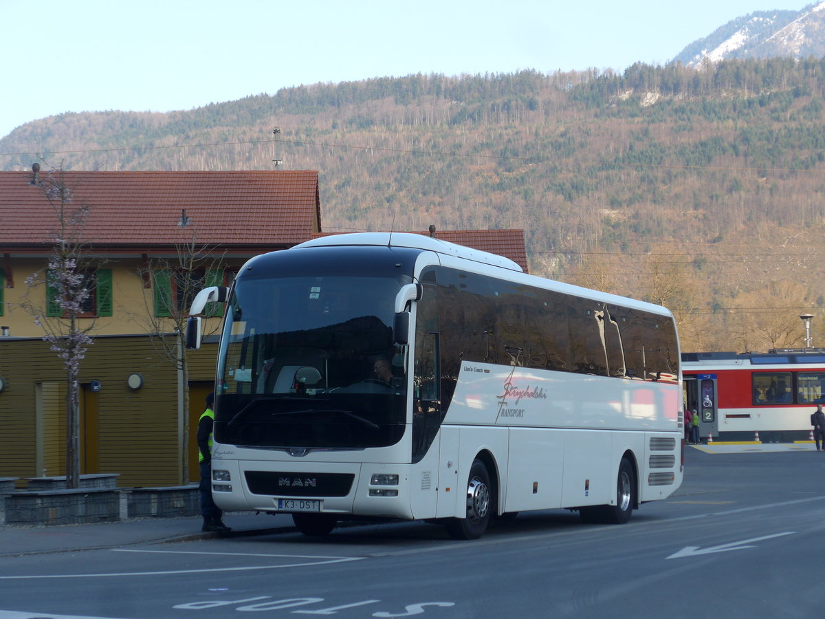 (203'406) - Aus Polen: Strychalski, Krak�w - K3 DST - MAN am 30. M�rz 2019 beim Bahnhof Alpnachstad