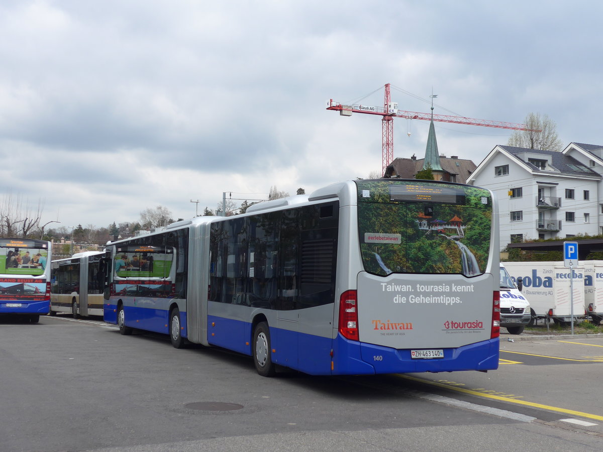 (203'505) - VZO Gr�ningen - Nr. 140/ZH 463'140 - Mercedes am 7. April 2019 beim Bahnhof K�snacht
