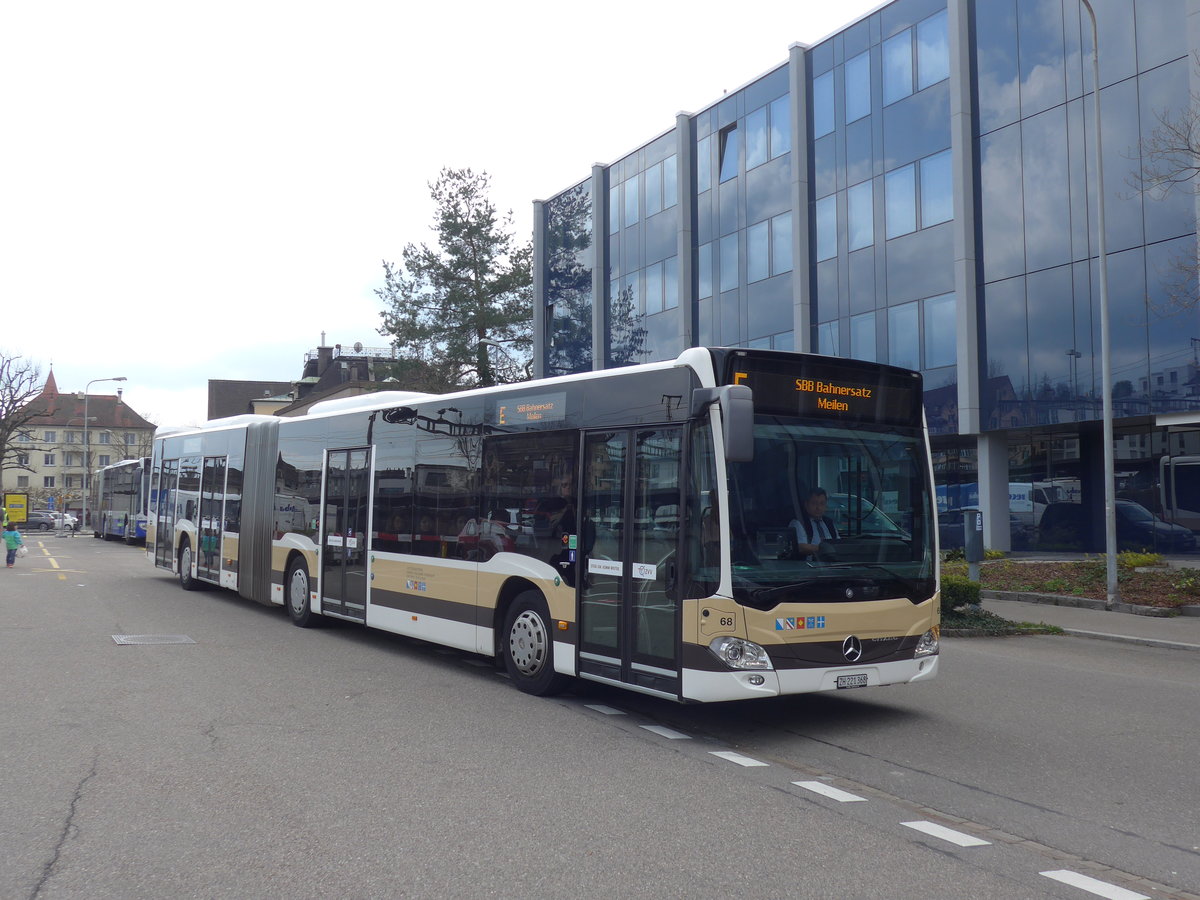 (203'508) - AZZK Zollikon - Nr. 68/ZH 221'368 - Mercedes am 7. April 2019 beim Bahnhof K�snacht