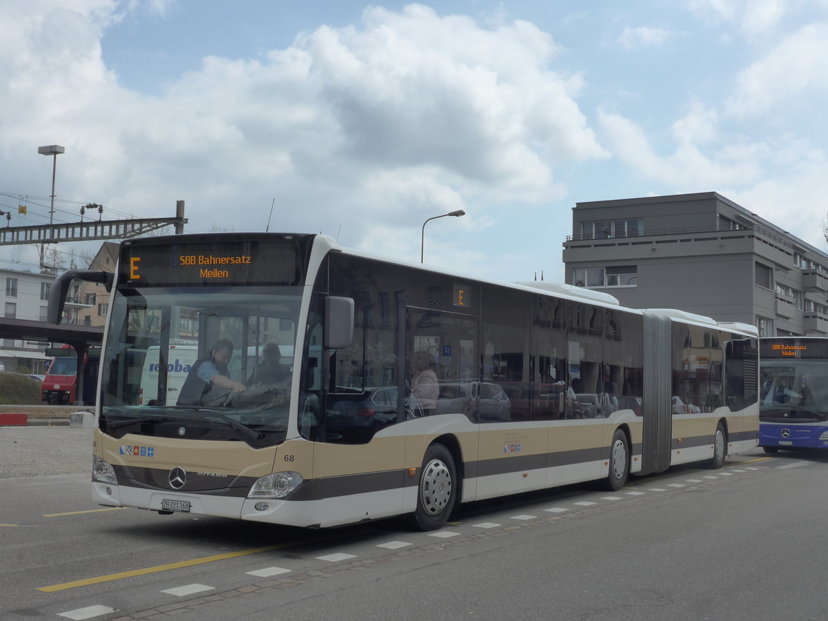 (203'517) - AZZK Zollikon - Nr. 68/ZH 221'368 - Mercedes am 7. April 2019 beim Bahnhof K�snacht