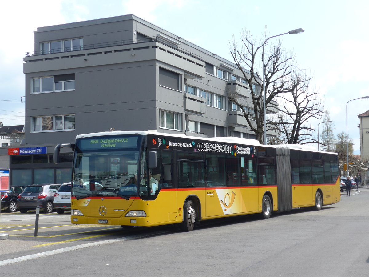 (203'522) - PostAuto Z�rich - Nr. 194/ZH 780'781 - Mercedes (ex Nr. 27) am 7. April 2019 beim Bahnhof K�snacht