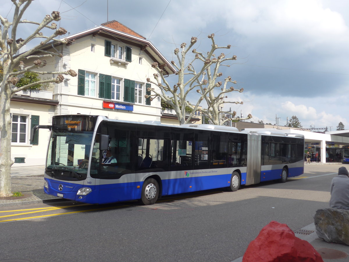 (203'550) - VZO Gr�ningen - Nr. 140/ZH 463'140 - Mercedes am 7. April 2019 beim Bahnhof Meilen