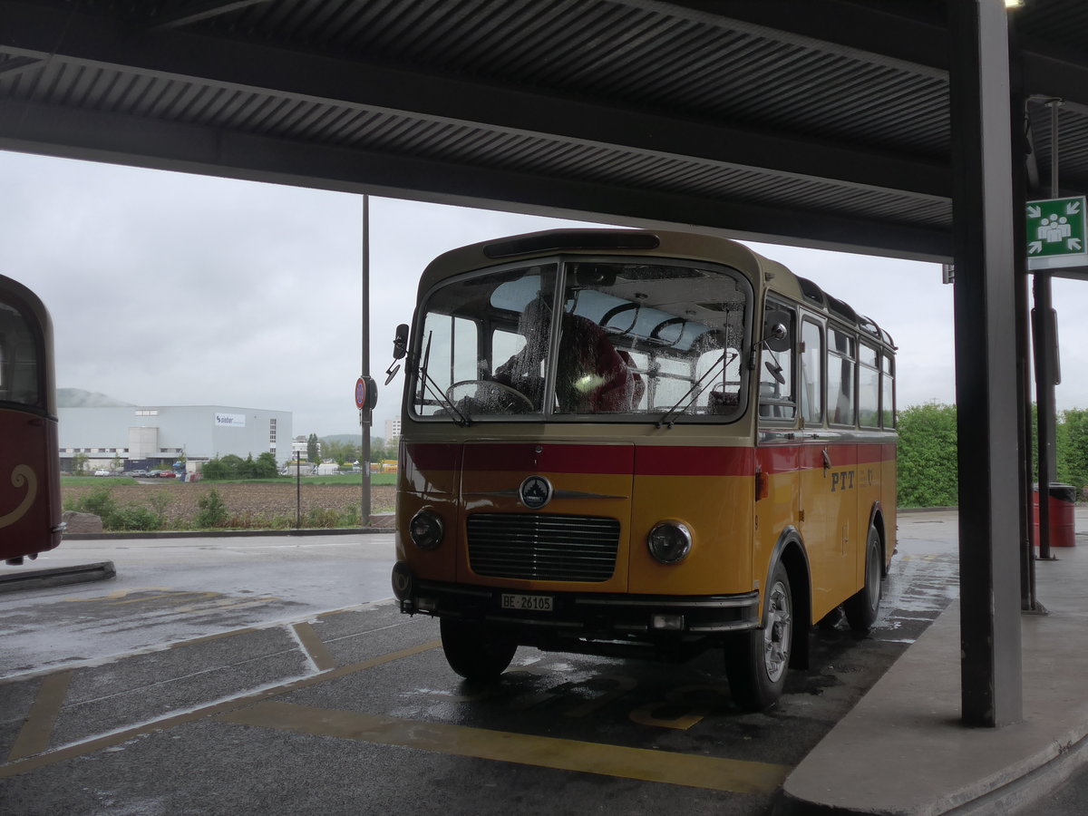 (203'915) - Schmid, Th�rishaus - Nr. 9/BE 26'105 - Saurer/R&J (ex Geiger, Adelboden Nr. 9) am 26. April 2019 in Pratteln, Rastst�tte