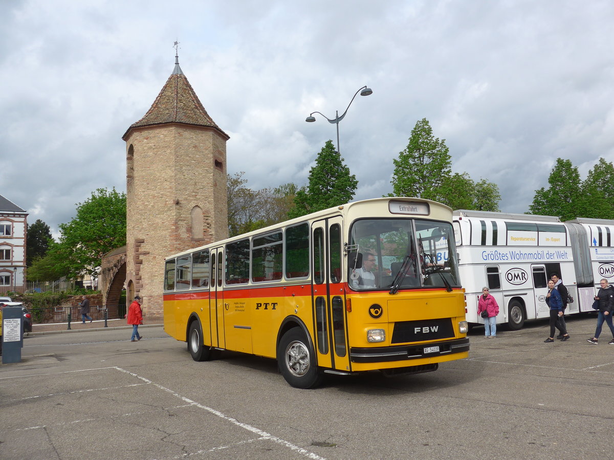 (204'045) - Aus der Schweiz: Birchler, Remetschwil - AG 54'039 - FBW/T�scher (ex Gerber, Winkel; ex Eggenberger, M�riken; ex Tanner, Bubendorf; ex P 24'803) am 26. April 2019 in Haguenau, Parkplatz