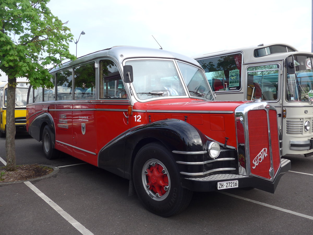 (204'079) - Aus der Schweiz: Meier, Gr�t - Nr. 12/ZH 27'216 - FBW/R&J (ex Wespe, Altst�tten; ex AFA Adelboden Nr. 12) am 26. April 2019 in Haguenau, Parkplatz