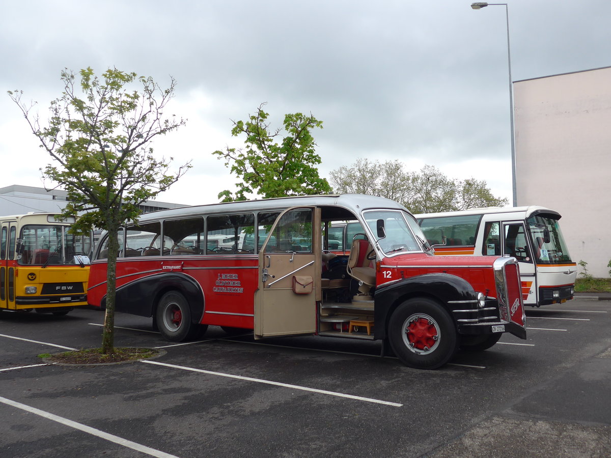 (204'502) - Aus der Schweiz: Meier, Gr�t - Nr. 12/ZH 27'216 - FBW/R&J (ex Wespe, Altst�tten; ex AFA Adelboden Nr. 12) am 28. April 2019 in Haguenau, Parkplatz