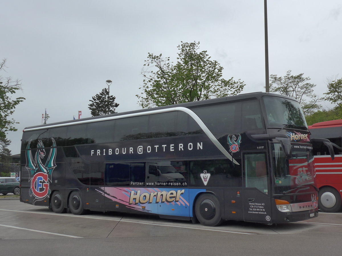 (204'584) - Horner, Tafers - Nr. 8/FR 300'508 - Setra am 9. Mai 2019 in Kemptthal, Rastst�tte