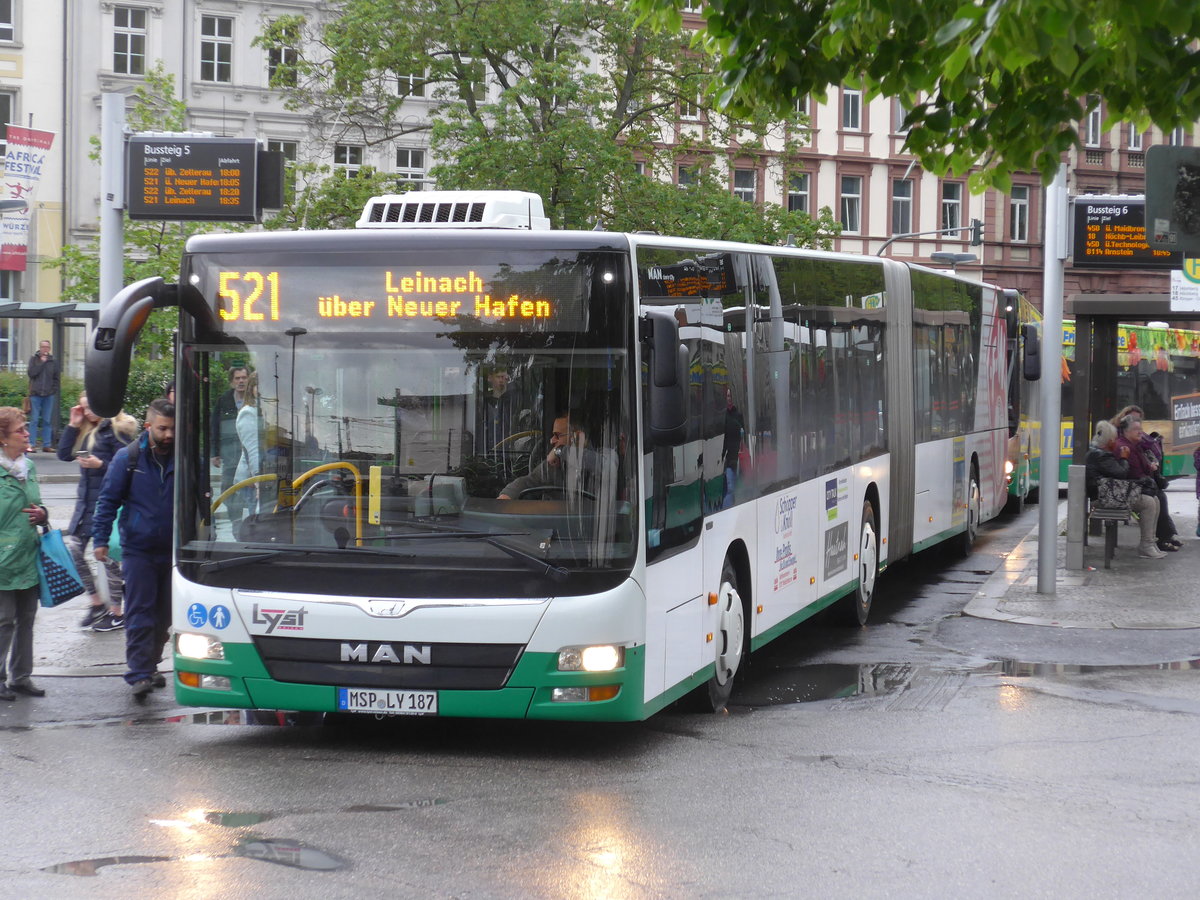 (204'673) - Lyst, Zellingen - MSP-LY 187 - MAN am 9. Mai 2019 beim Bahnhof W�rzburg