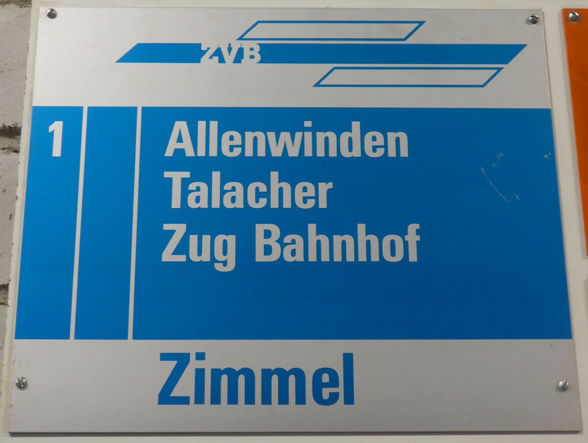 (205'242) - ZVB-Haltestellenschild - Unter�geri, Zimmel - am 18. Mai 2019 in Neuheim, ZDT