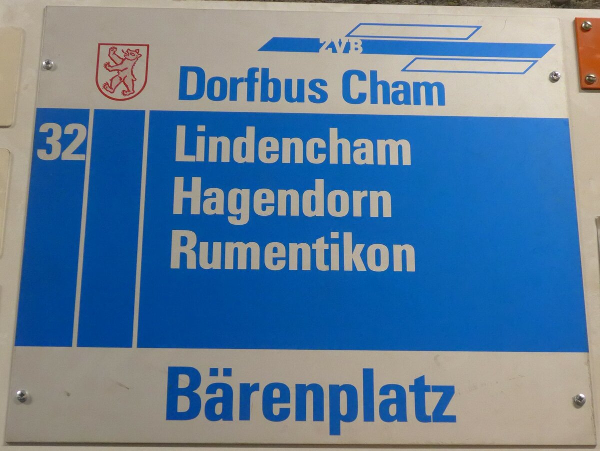 (205'245) - ZVB-Haltestellenschild - Cham, B�renplatz - am 18. Mai 2019 in Neuheim, ZDT