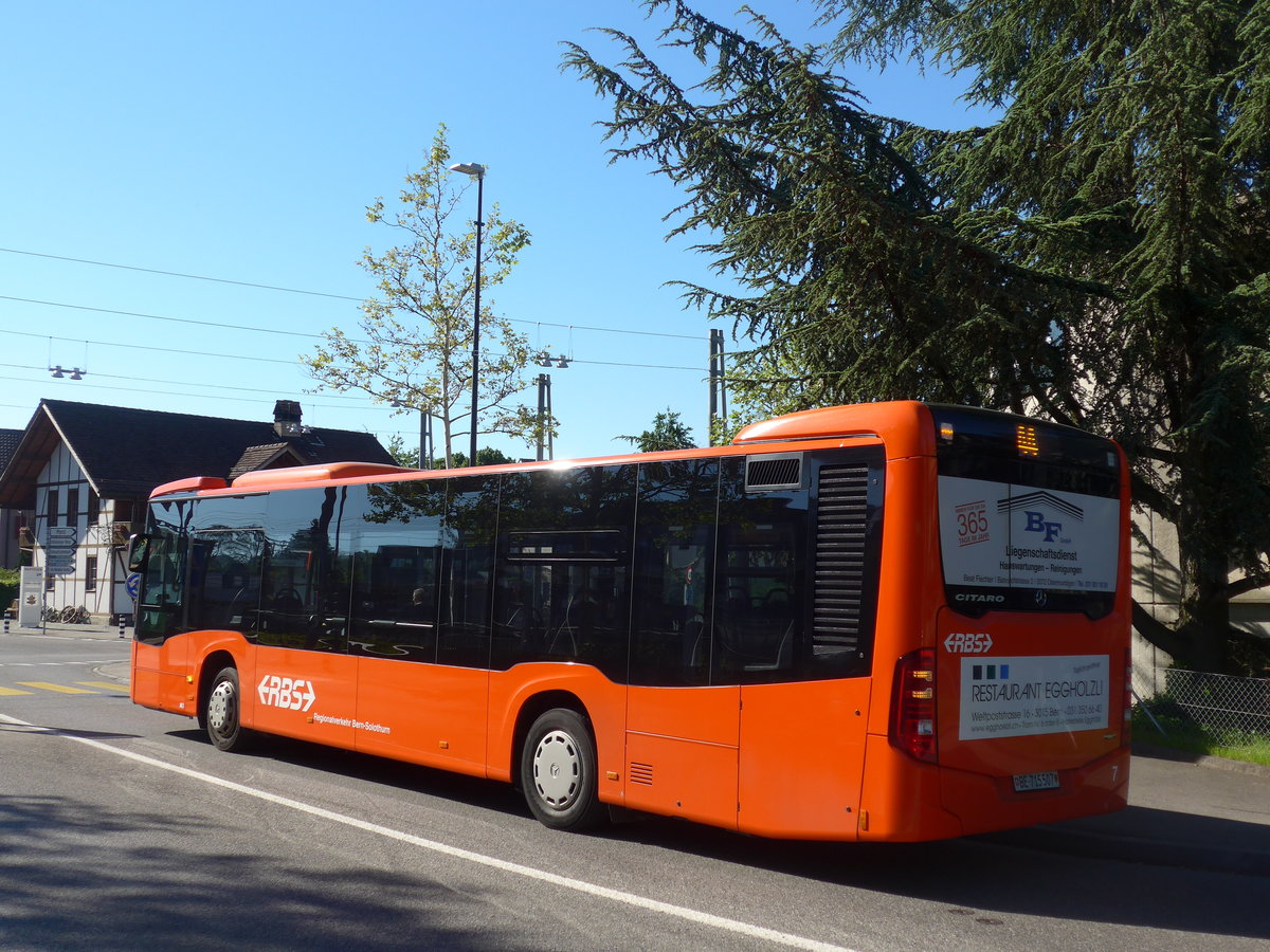 (205'684) - RBS Worblaufen - Nr. 7/BE 715'507 - Mercedes am 2. Juni 2019 beim Bahnhof G�mligen
