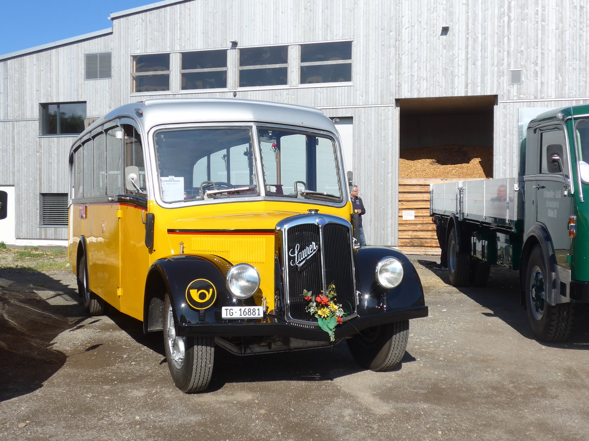 (205'758) - Zollikofer, Berg - TG 16'881 - Saurer/H�nni (ex Reusser, Thun; ex Kontiki, Wettingen; ex Nussbaumer, Ganterschwil) am 8. Juni 2019 in Thayngen, Saurertreffen
