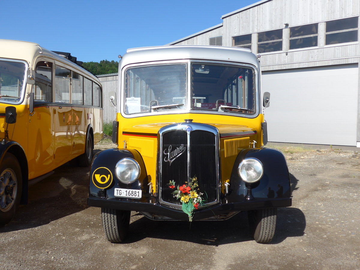 (205'759) - Zollikofer, Berg - TG 16'881 - Saurer/H�nni (ex Reusser, Thun; ex Kontiki, Wettingen; ex Nussbaumer, Ganterschwil) am 8. Juni 2019 in Thayngen, Saurertreffen