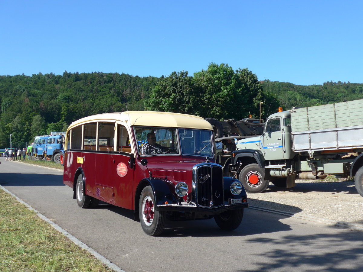 (205'765) - Sturzenegger, Bergdietikon - AG 108'920 - Saurer/Saurer (ex Mazzoleni, Chur; ex Societ� Rabadan, Bellinzona; ex Faggio, Bellinzona) am 8. Juni 2019 in Thayngen, Saurertreffen