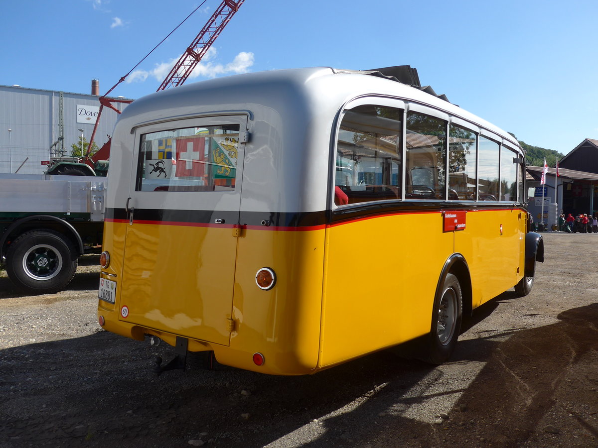 (205'810) - Zollikofer, Berg - TG 16'881 - Saurer/H�nni (ex Reusser, Thun; ex Kontiki, Wettingen; ex Nussbaumer, Ganterschwil) am 8. Juni 2019 in Thayngen, Saurertreffen
