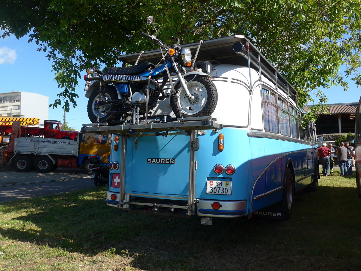(205'815) - Bolliger, Stetten - SH 30'730 - Saurer/R&J (ex Sol�r+Fontana, Ilanz Nr. 8) am 8. Juni 2019 in Thayngen, Saurertreffen