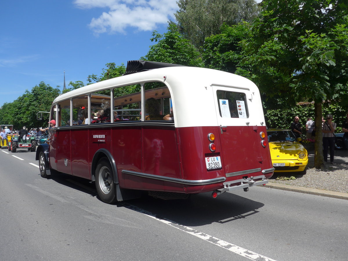 (205'938) - Bechter, Kriens - LU 82'380 - Saurer/Krapf (ex M�nch, D-Marienberg; ex Spirig, Widnau; ex RhV Altst�tten Nr. 33; ex Th�r, Eichberg) am 8. Juni 2019 in Sarnen, OiO
