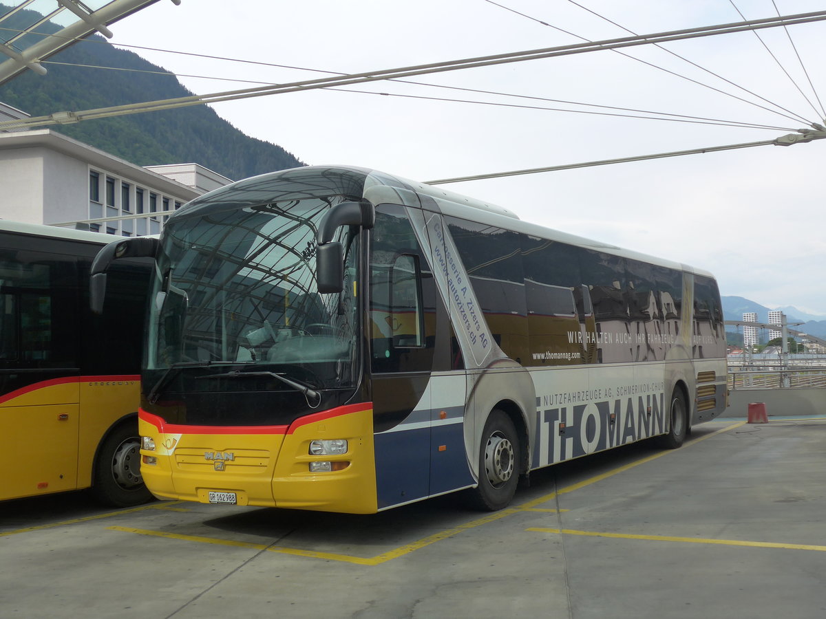 (206'186) - PostAuto Graub�nden - GR 162'988 - MAN am 9. Juni 2019 in Chur, Postautostation