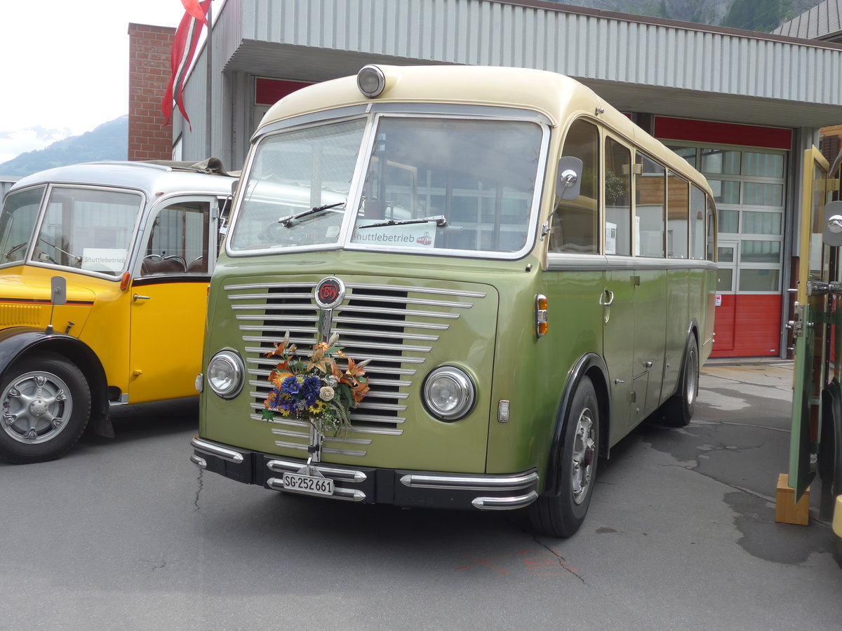 (206'277) - Nostalgieclub, Filzbach - SG 252'661 - FBW/R&J (ex Steiner, Kaltbrunn; ex Gr�nenfelder, Walenstadt) am 15. Juni 2019 in Elm, Station