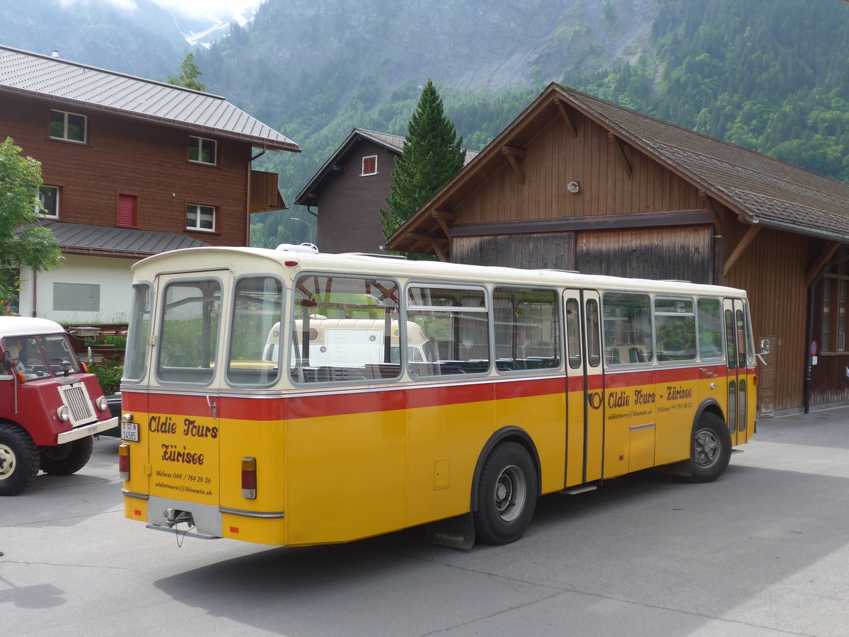 (206'296) - Oldie-Tours Z�risee, Wollerau - Nr. 15/SZ 14'585 - FBW/Hess am 15. Juni 2019 in Elm, Station