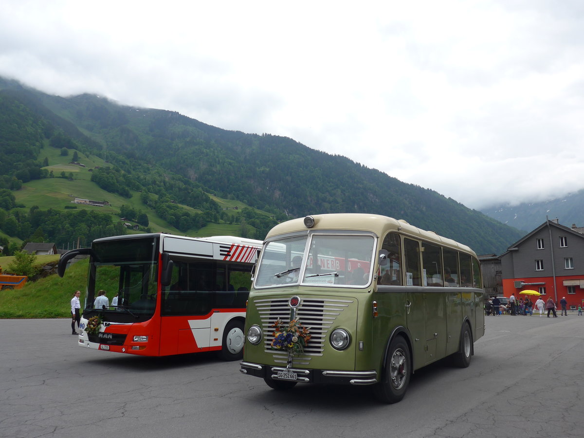 (206'355) - Nostalgieclub, Filzbach - SG 252'661 - FBW/R&J (ex Steiner, Kaltbrunn; ex Gr�nenfelder, Walenstadt) am 15. Juni 2019 in Engi, Garage AS