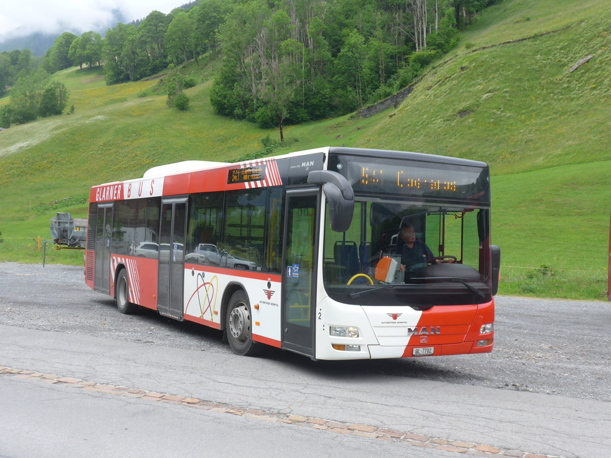 (206'410) - AS Engi - Nr. 2/GL 7702 - MAN (ex WilMobil, Wil Nr. 255; ex Vorf�hrfahrzeug) am 15. Juni 2019 in Elm, Sportbahnen