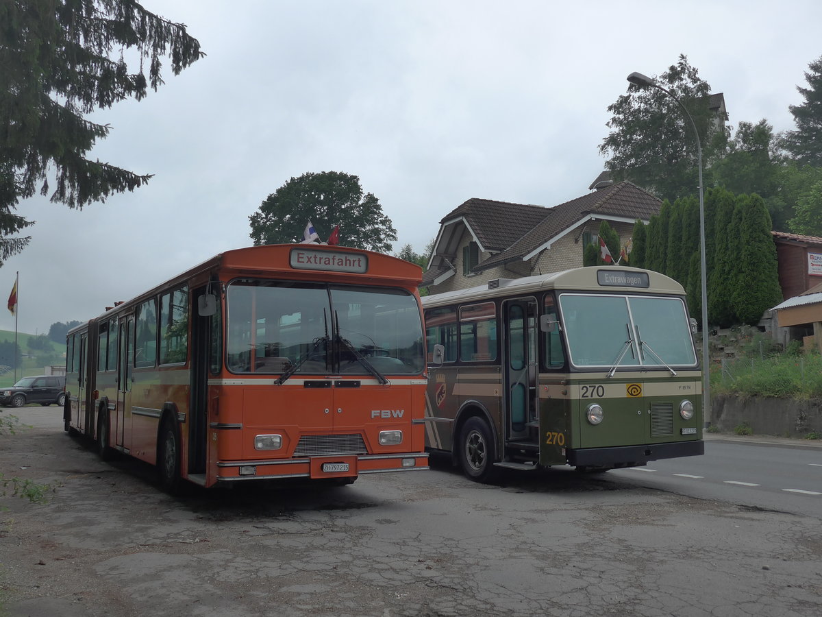 (206'478) - ZVB Zug (RWB) - Nr. 35/ZH 797'215 - FBW/Hess am 22. Juni 2019 beim Bahnhof H�swil