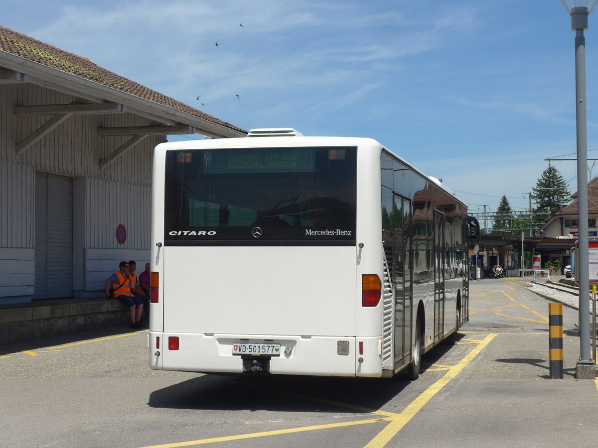 (206'796) - Interbus, Yverdon - Nr. 68/VD 501'577 - Mercedes (ex AFA Adelboden Nr. 93; ex AFA Adelboden Nr. 5) am 24. Juni 2019 beim Bahnhof Pal�zieux
