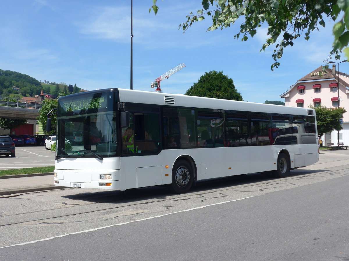 (206'826) - Interbus, Yverdon - Nr. 60/VD 501'684 - MAN (ex transN, La Chaux-de-Fonds Nr. 205; ex TN Neuch�tel Nr. 205) am 24. Juni 2019 beim Bahnhof Moudon
