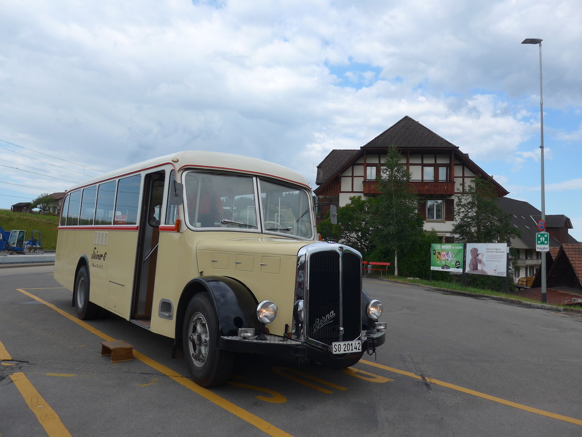 (207'448) - Steiner, Messen - SO 20'142 - Berna/Hess (ex B�rtschi, Biberen) am 7. Juli 2019 beim Bahnhof Biglen