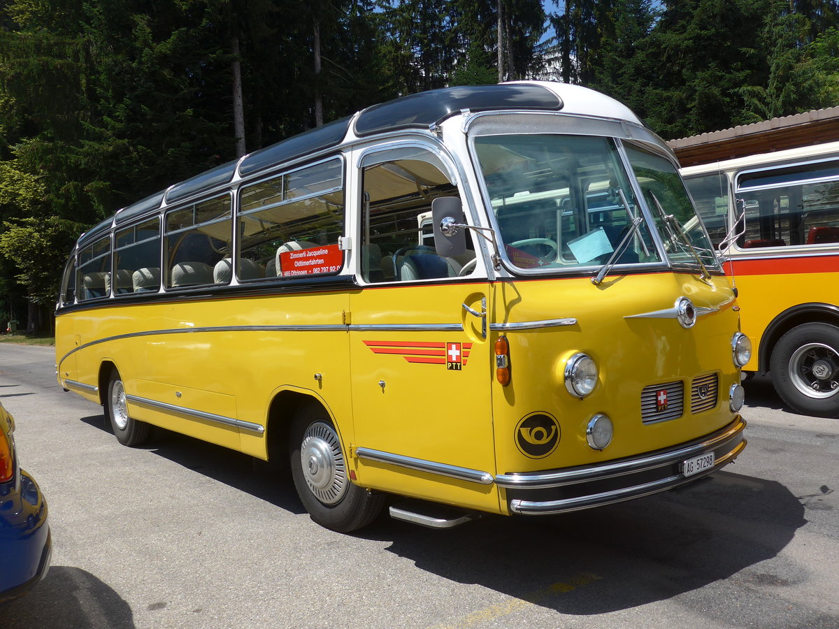(207'493) - Zimmerli J., Oftringen - AG 57'298 - Berna/T�scher (ex Stutz, Oberlunkhofen; ex Leu, Schongau; ex Wicki, Bremgarten; ex P 22'054; ex P 20'704) am 7. Juli 2019 in Waldh�usern, Kurhaus
