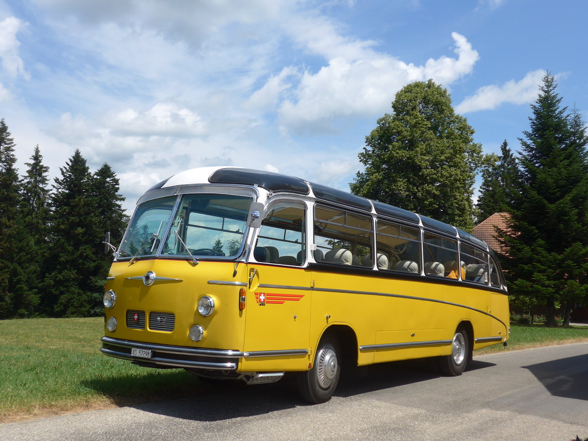 (207'497) - Zimmerli J., Oftringen - AG 57'298 - Berna/T�scher (ex Stutz, Oberlunkhofen; ex Leu, Schongau; ex Wicki, Bremgarten; ex P 22'054; ex P 20'704) am 7. Juli 2019 in Waldh�usern, Kurhaus