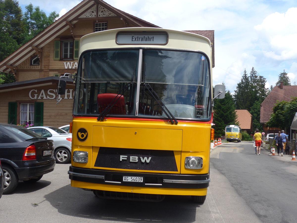 (207'514) - Birchler, Remetschwil - AG 54'039 - FBW/T�scher (ex Gerber, Winkel; ex Eggenberger, M�riken; ex Tanner, Bubendorf; ex P 24'803) am 7. Juli 2019 in Waldh�usern, Kurhaus