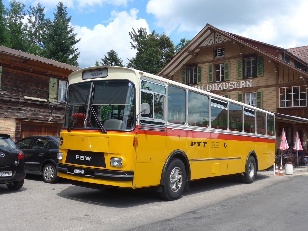 (207'515) - Birchler, Remetschwil - AG 54'039 - FBW/T�scher (ex Gerber, Winkel; ex Eggenberger, M�riken; ex Tanner, Bubendorf; ex P 24'803) am 7. Juli 2019 in Waldh�usern, Kurhaus