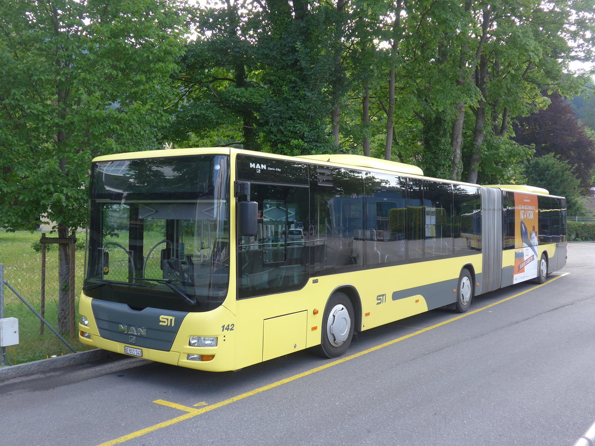 (207'570) - STI Thun - Nr. 142/BE 801'142 - MAN am 8. Juli 2019 bei der Schiffl�ndte Thun