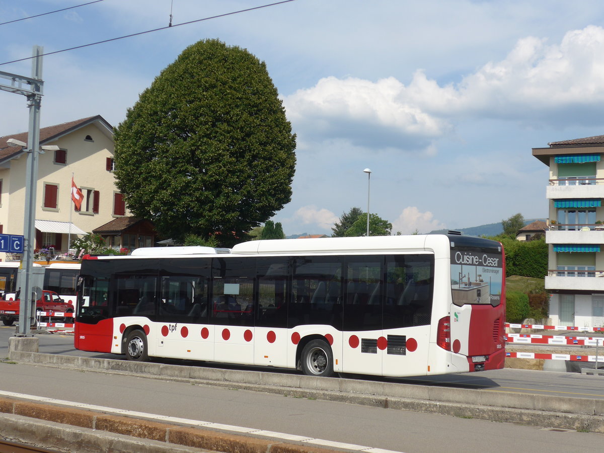 (208'138) - TPF Fribourg - Nr. 1015/FR 300'318 - Mercedes am 22. Juli 2019 beim Bahnhof Pal�zieux
